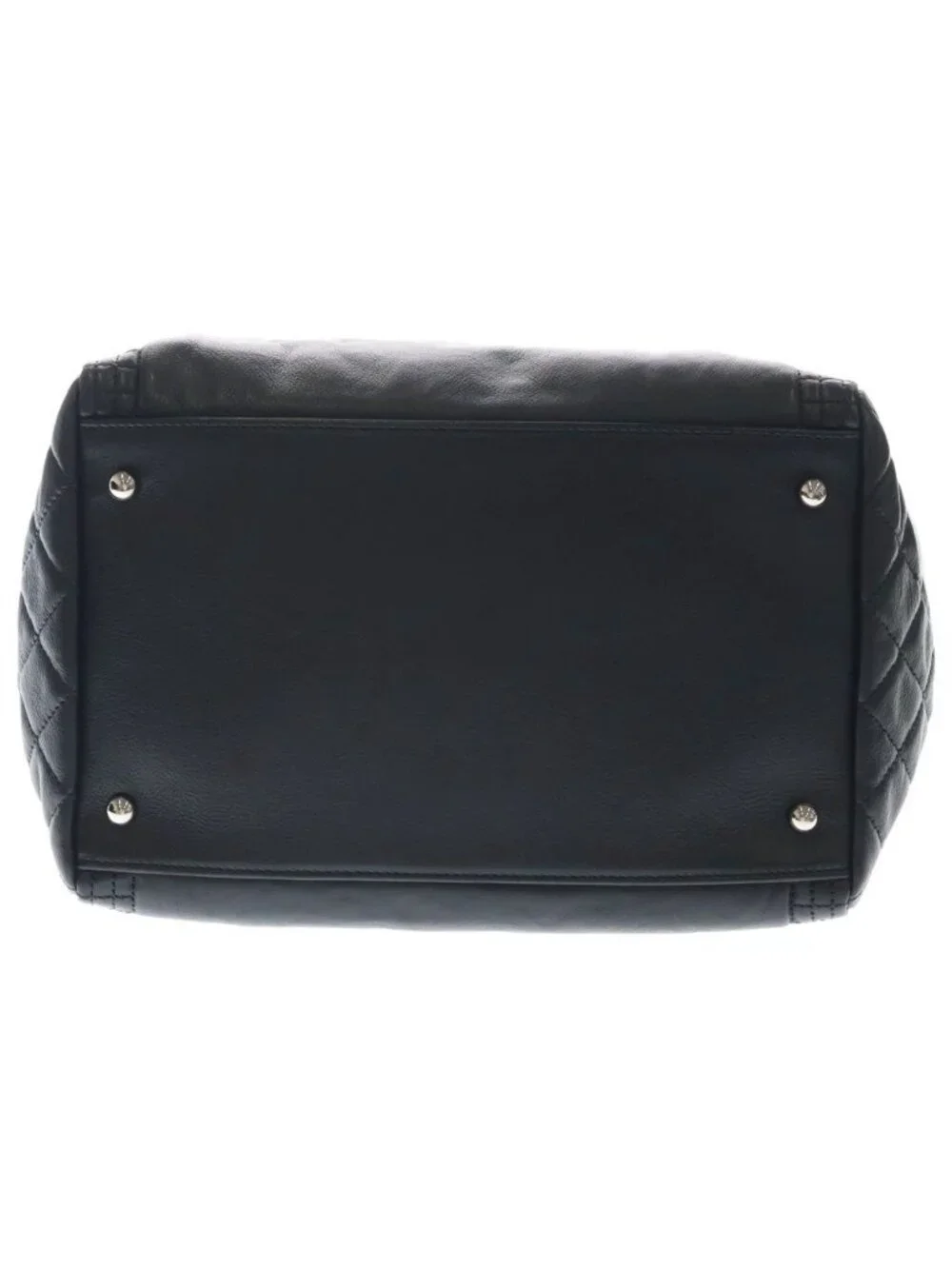 ★SOLD★ Chanel CC Logo Quilted Lambskin Leather Chain Shoulder Tote Silver Black - Picture 4 of 7